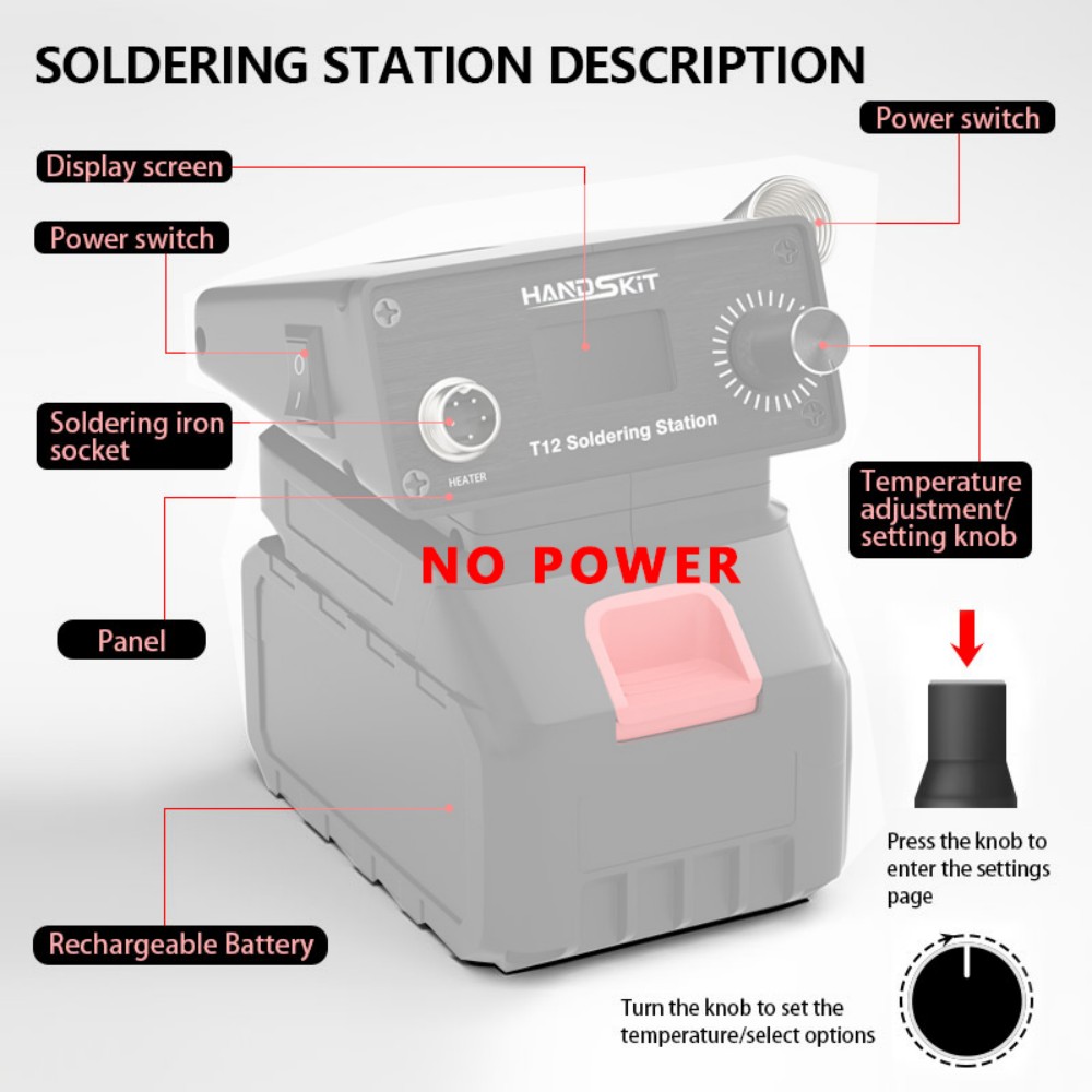 T12 Cordless Portable Solderin - Diy Soldering Station No Electronics 评论和价格