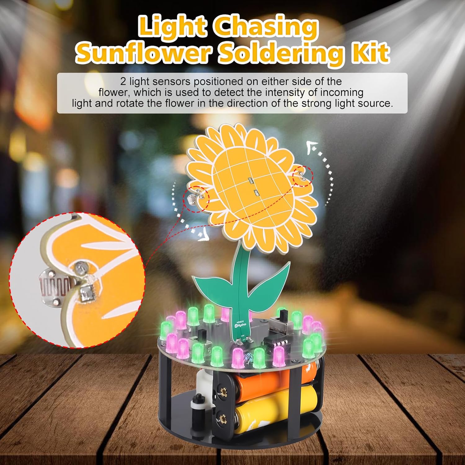 Light Chasing Sunflower Solder - Diy Electronics For Adults 评论和价格