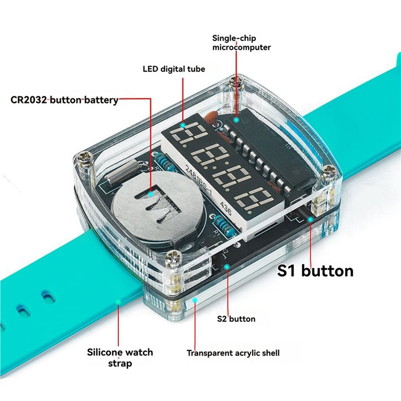 2X DIY Watch LED Watch Electro - Diy Electronics Watch 评论和价格
