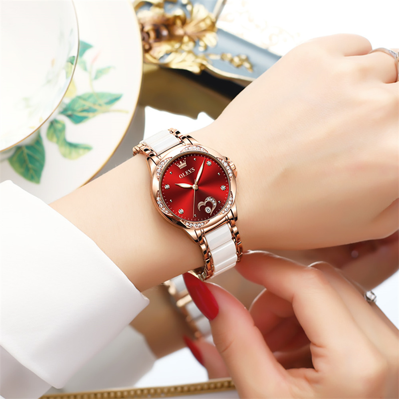 OLEVS Ladies Watch Woman Luxur - Push Button Tactile 评论和价格