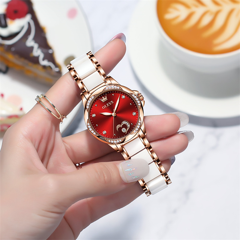 OLEVS Ladies Watch Woman Luxur - Push Button Tactile 评论和价格