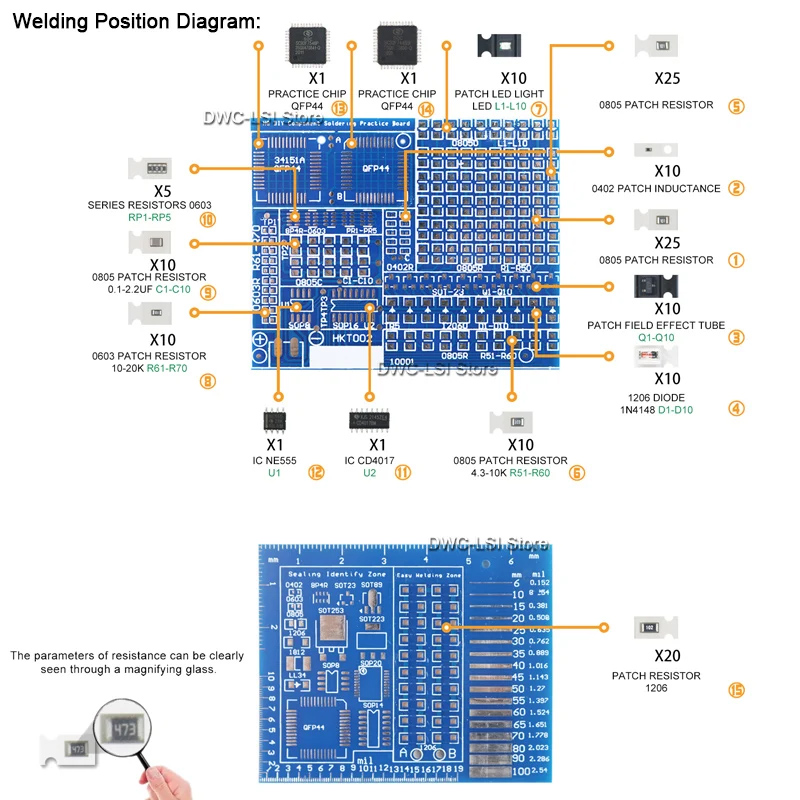 SMD/SMT Components Soldering P - Diy Electronics For Adults 评论和价格